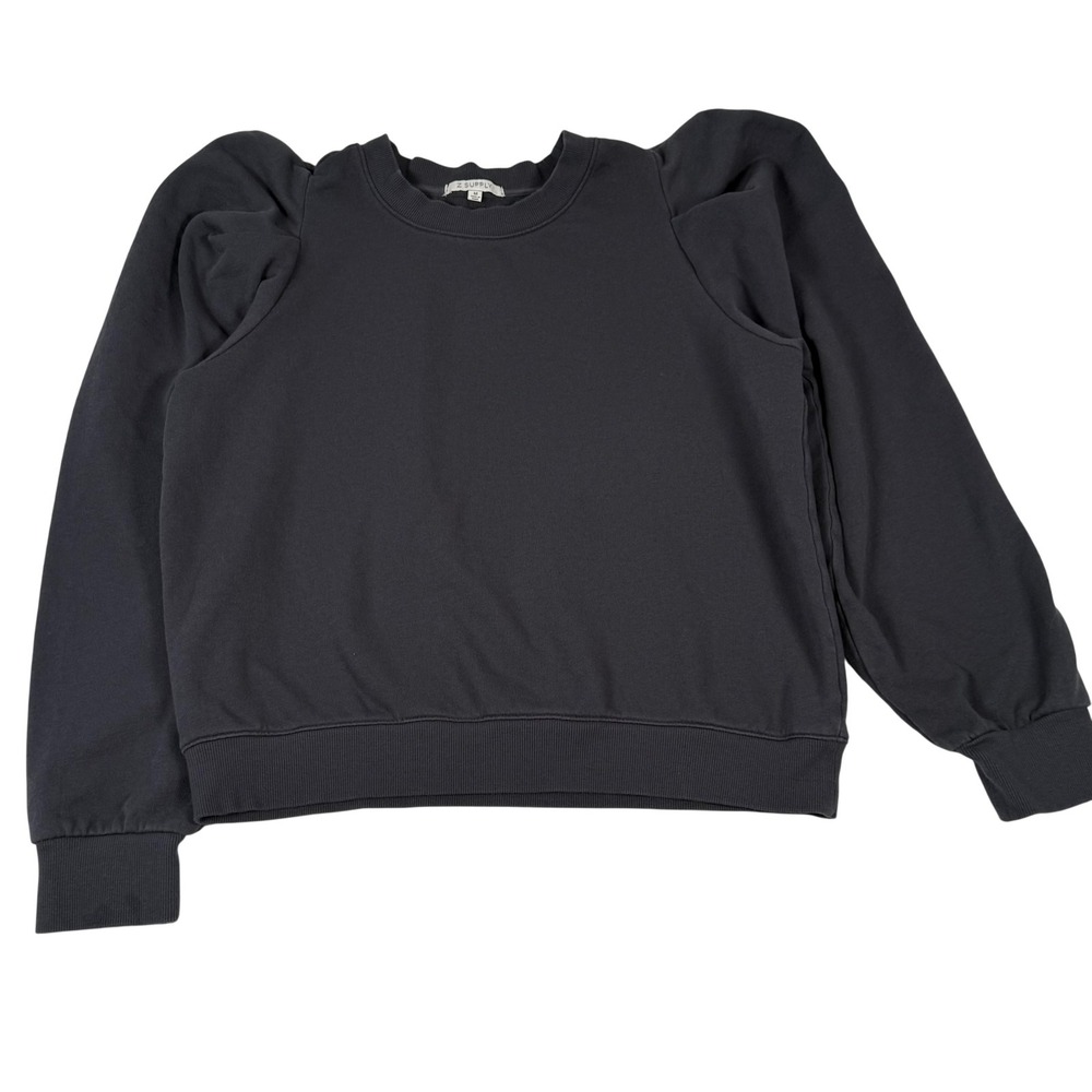 Z Supply Sweatshirt Medium Puff Sleeve Crewneck Feminine Pullover Minimalist